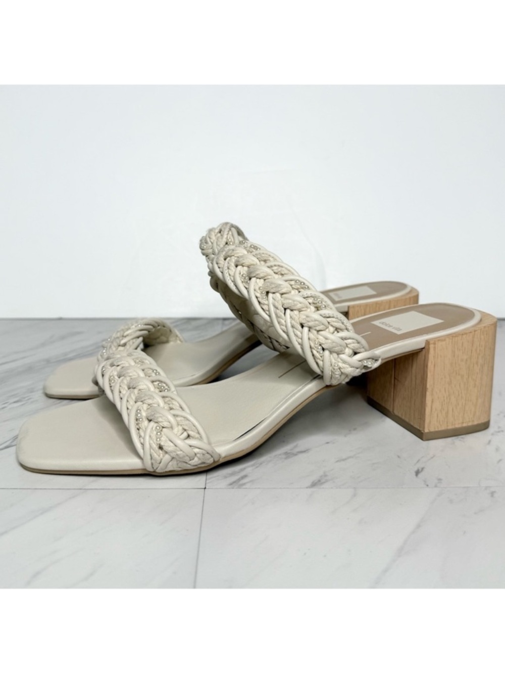 Dolce Vita Zabina Ivory Stella Braided Strap Heeled Sandal 10